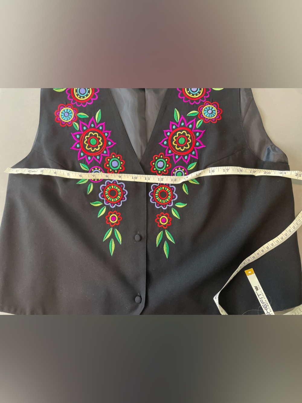 Bob Mackie Wearable Art Women's Floral Embroidered Vest 100% Polyester Size 2xl - Picture 5 of 5